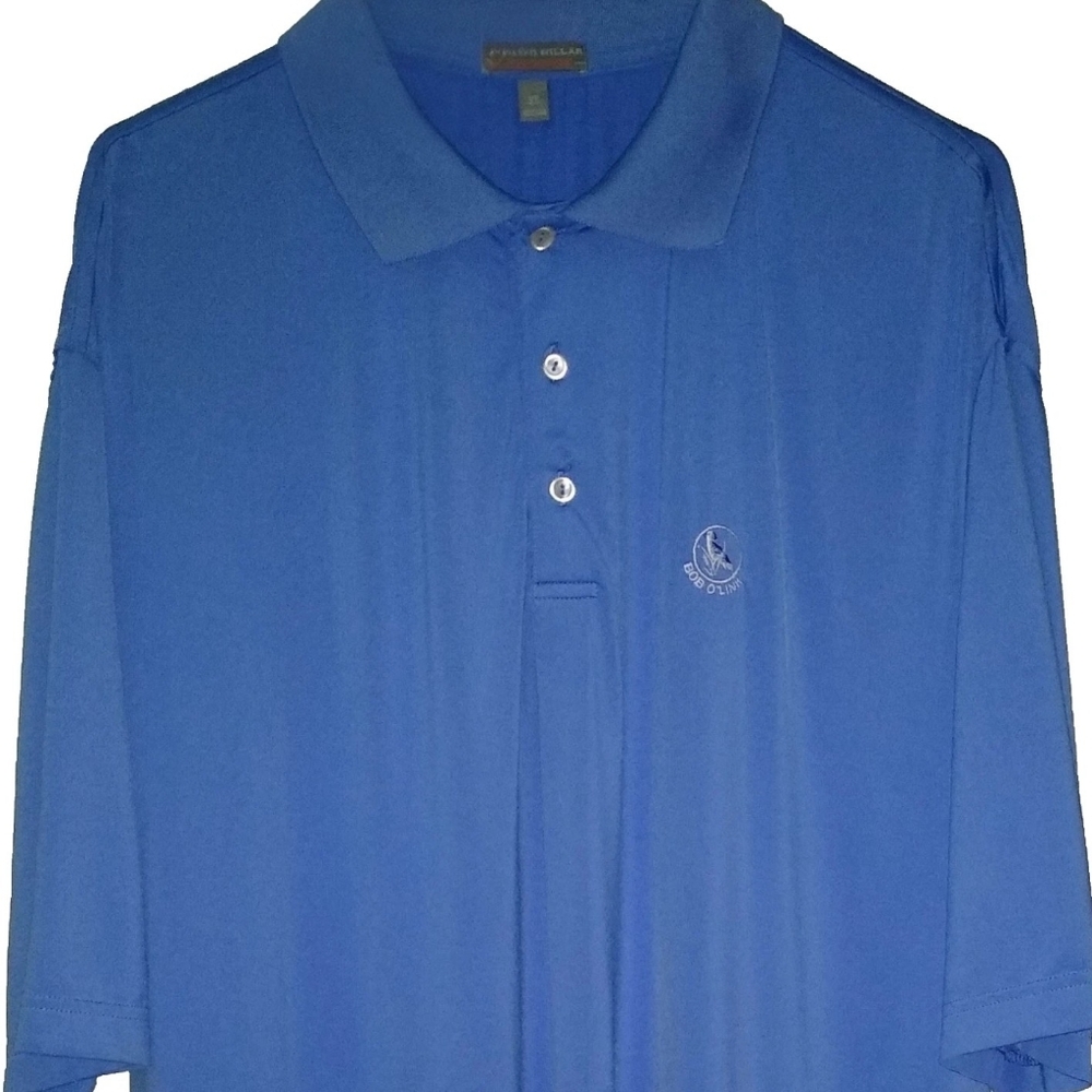 PETER MILLAR GOLF BLUE POLO SHIRT SIZE XL